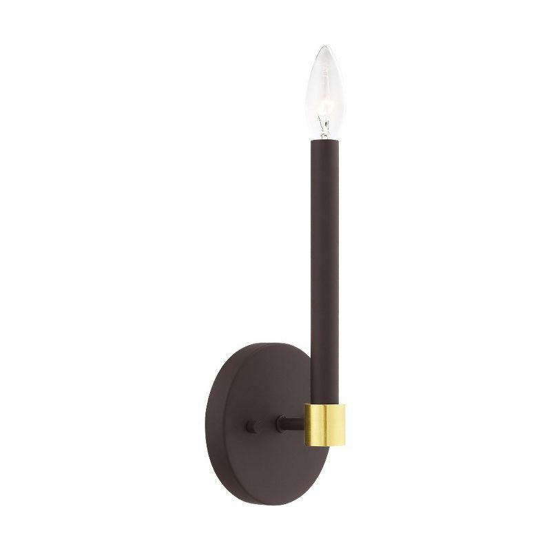 Karlstad Bronze/Satin Brass 1-Light Contemporary Wall Sconce