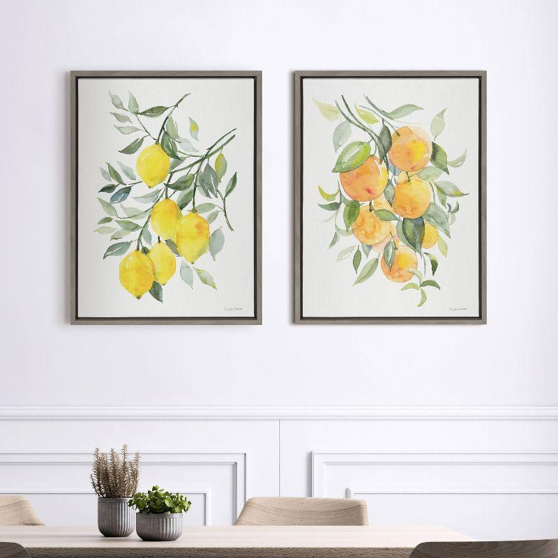 18" x 24" Sylvie Orange Citrus Framed Canvas by Patricia Shaw Gray - Kate & Laurel All Things Decor: Modern Wall Decor, Digital Art