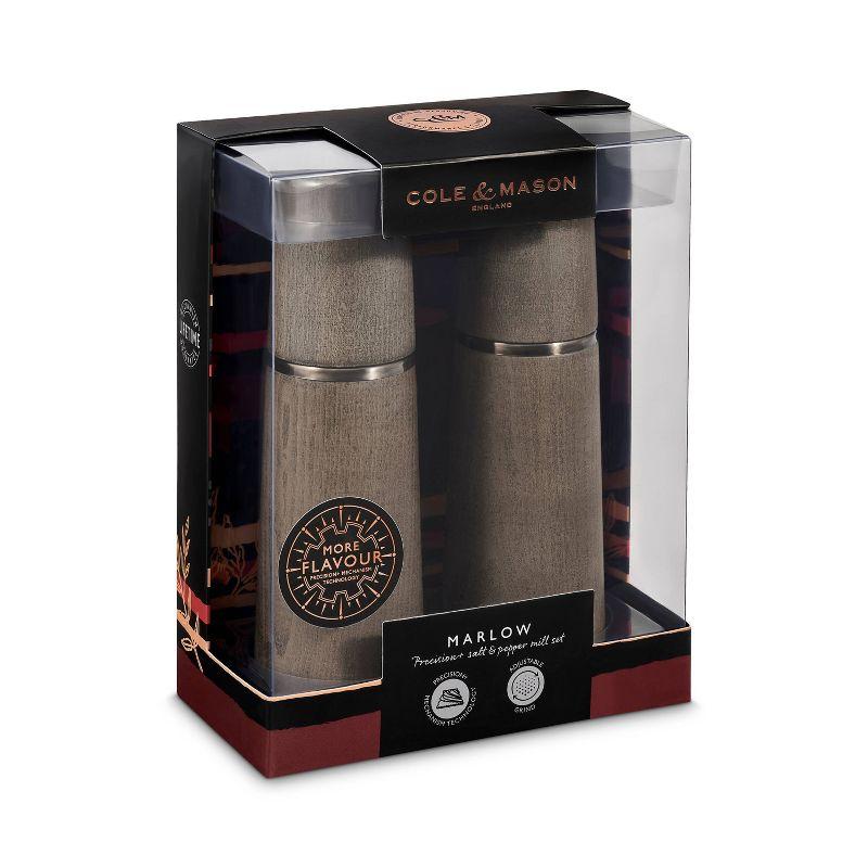 Gray Beechwood Electric Salt and Pepper Grinder Set