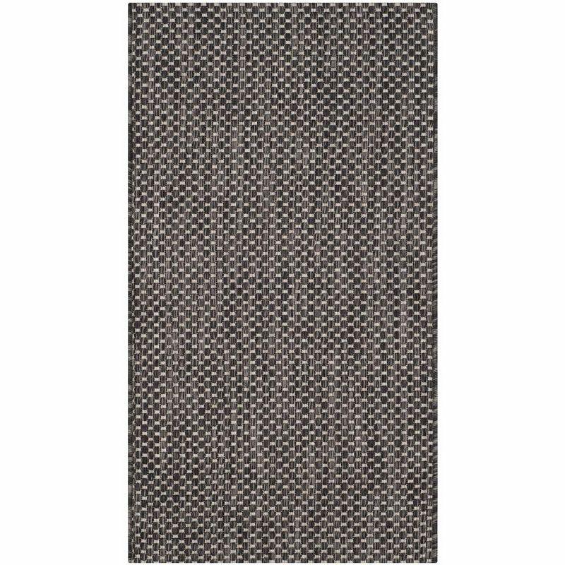 Courtyard CY8521 Power Loomed Indoor/Outdoor Accent Rug - Black/Beige - 2'3"x5' - Safavieh.