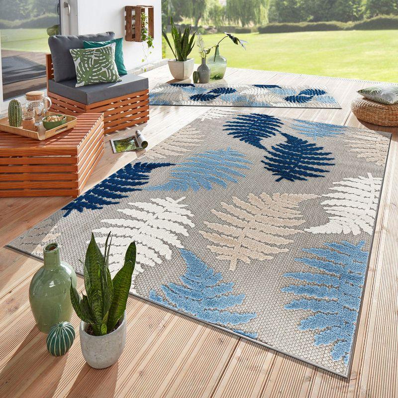 World Rug Gallery Seville Floral Leaves Indoor/Outdoor Area Rug