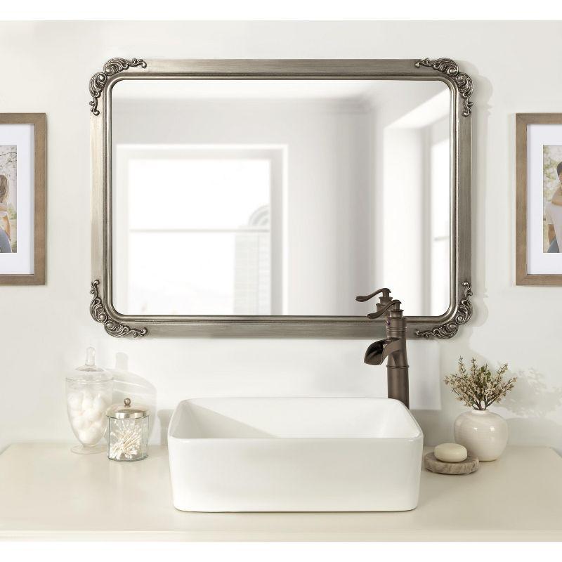 Kate and Laurel Ivette MDF Rectangle Mirror, 25x35, Silver