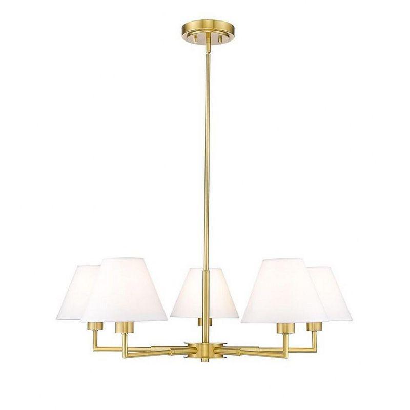 Leila Luxe Gold 5-Light Chandelier with Conical Shades