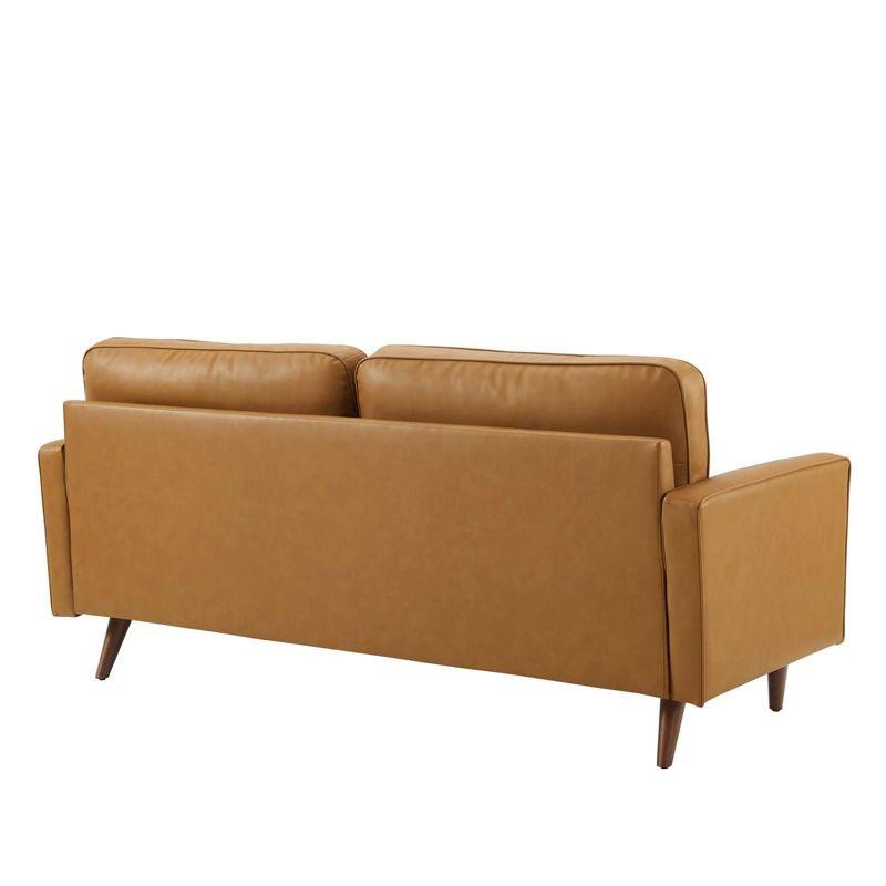 73" Valour Leather Sofa Tan - Modway