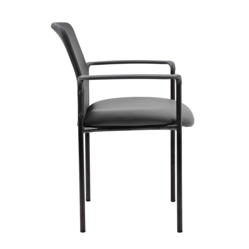 Guest Chair Black - Boss Office Products: Modern Upholstered Office Seating with Lumbar Support, Fixed Arms