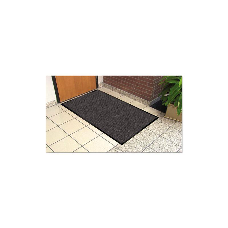 Charcoal Polypropylene Indoor Wiper Mat with Vinyl Backing, 36 x 60