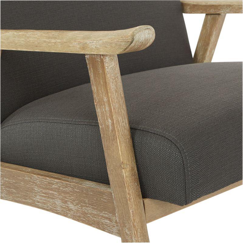 OSP Home Furnishings Weldon Chair Charcoal: Mid-Century Modern Polyester Upholstery, Wood Frame