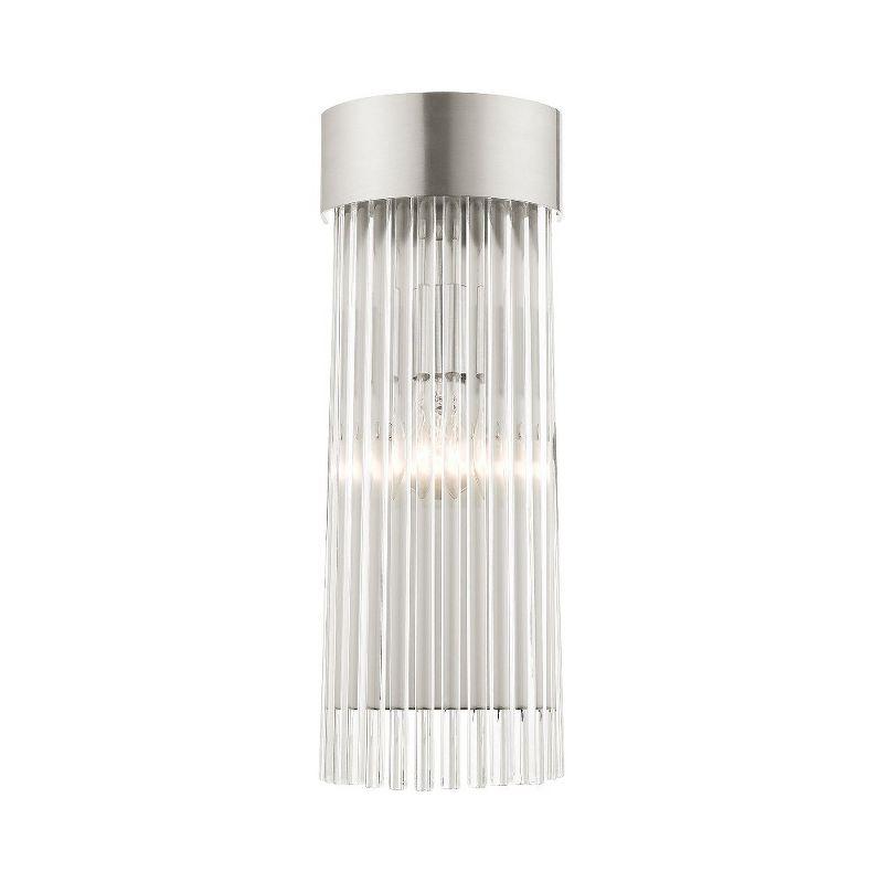 Elegant Norwich Brushed Nickel Sconce with Crystal Rod Shade