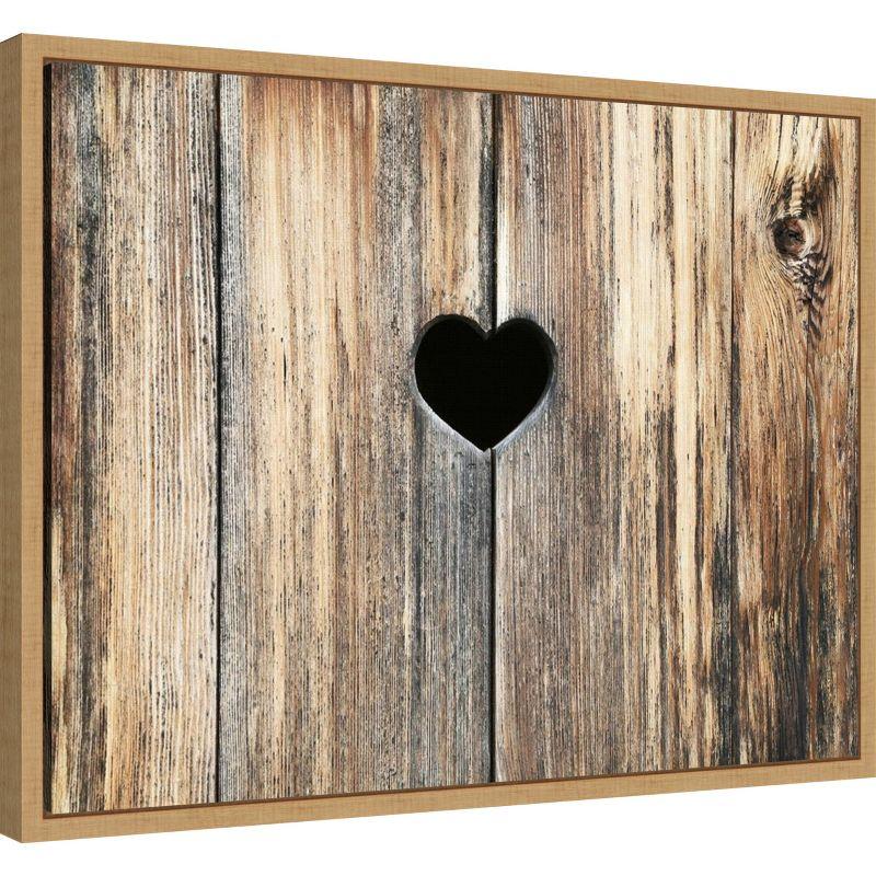 Amanti Art Heart in Wood by Brooke T. Ryan Canvas Wall Art Print Framed 24 x 18-in.