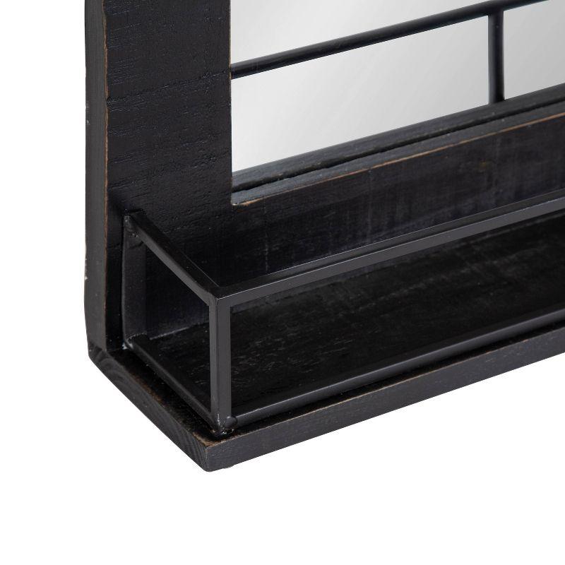 24" x 31" Cates Framed Wall Mirror with Shelf Black - Kate & Laurel All Things Decor: Modern Rectangular, No Assembly Required