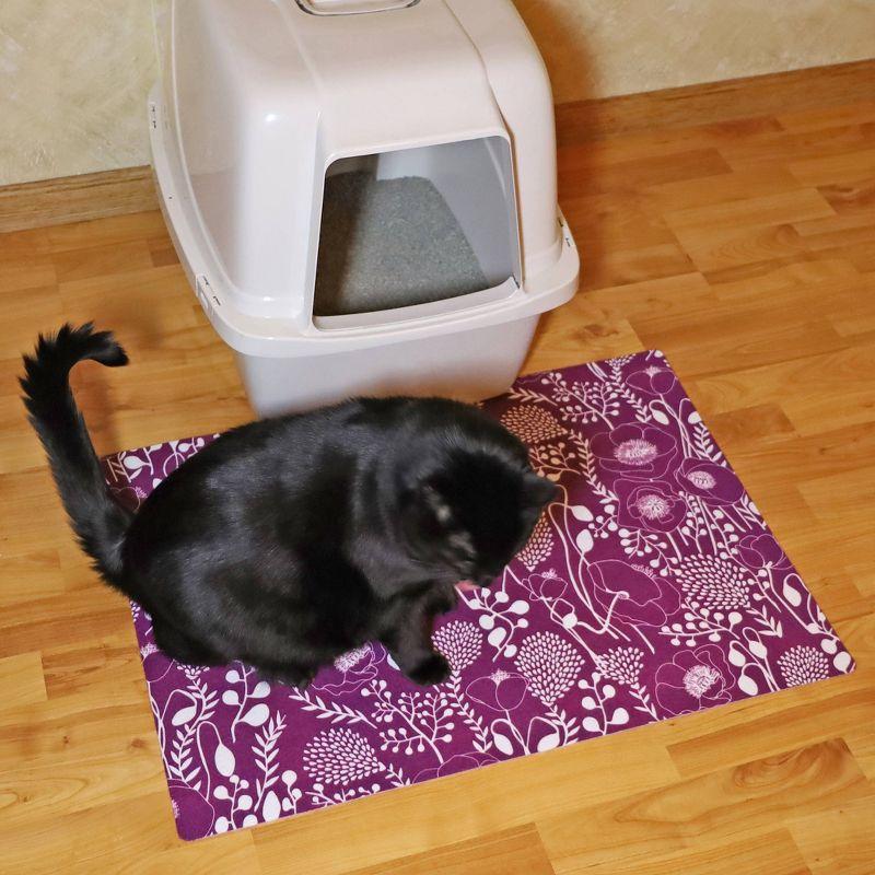 Cat Litter Mat for Litter Box, Protective & Decorative - Absorbent, Waterproof, Machine Washable