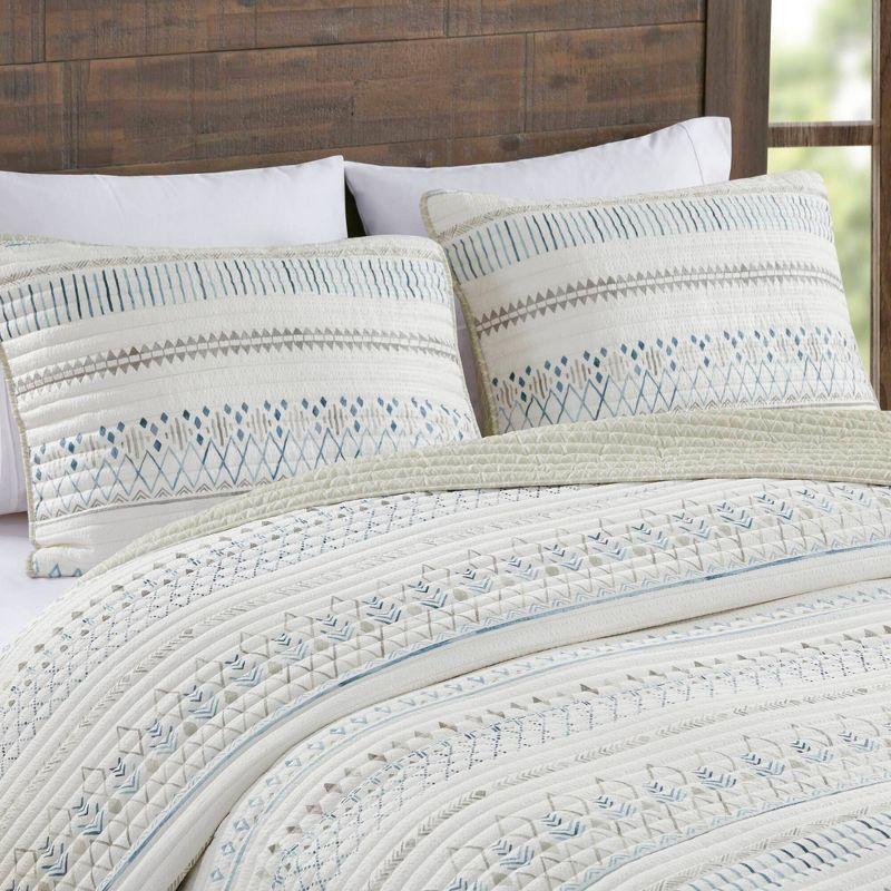 Madison Park Fraser 5 Piece Printed Seersucker Comforter Set with Throw Pillows