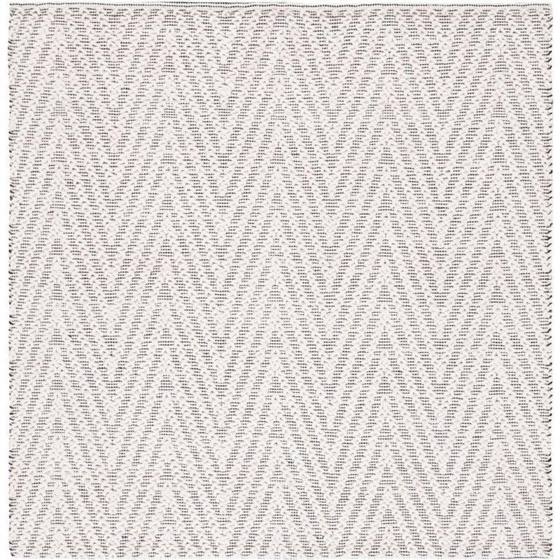 Natura NAT277 Flat Weave Indoor Area Rug - Ivory/Black - 6'x6' - Safavieh