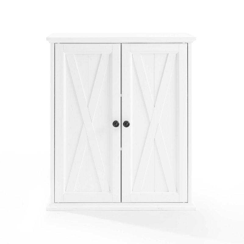 Crosley Clifton Stackable Pantry White: Farmhouse Style, Wood Veneer, Adjustable Shelves, Anti-Tip Hardware