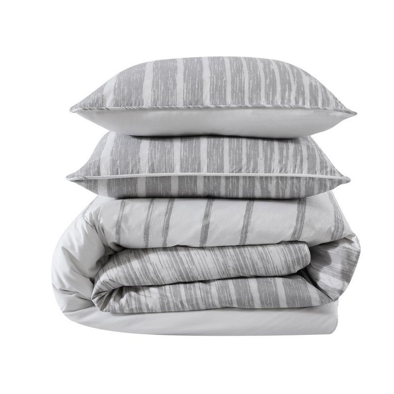 Kenneth Cole Kenneth Cole Abstract Stripe Cotton Grey Comforter Set