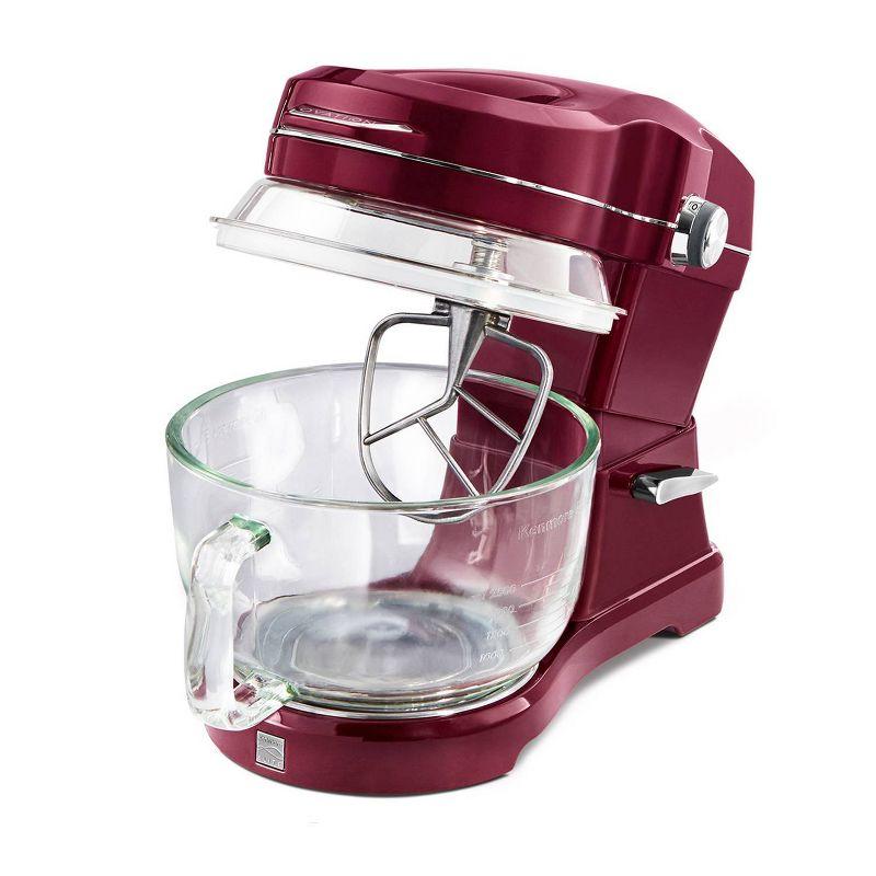 Kenmore Elite Red 5 Qt Glass Bowl Stand Mixer with Metallic Finish