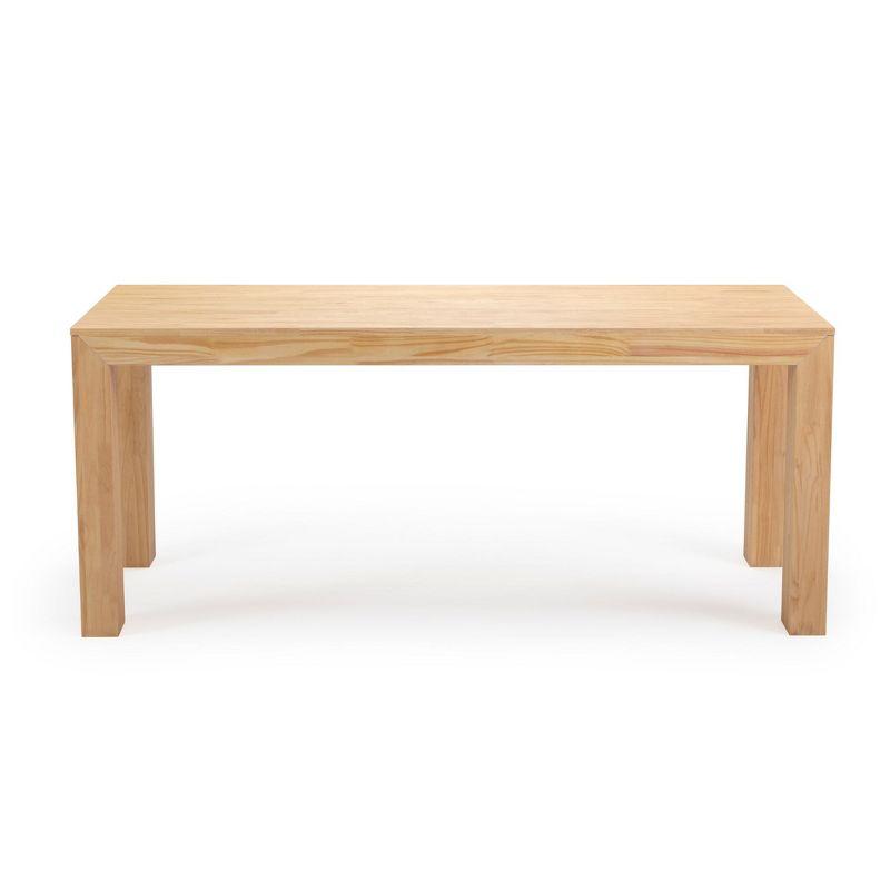 Plank+Beam 72" Modern Dining Table for 6, Solid Wood Rectangular Dining Table for Kitchen/Dining Room, Blonde Wirebrush