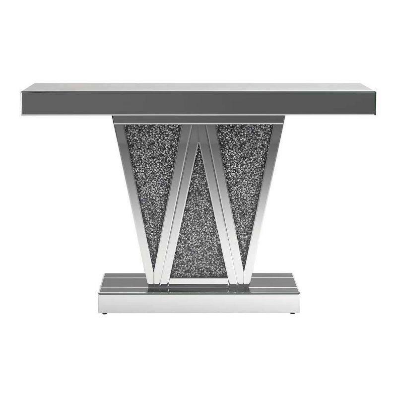 Coaster Crocus Modern Rectangular Glass Console Table Silver