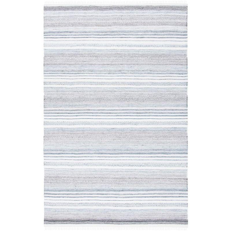 Bohemian Nomadic Ivory Synthetic 8' x 10' Flat Woven Rug