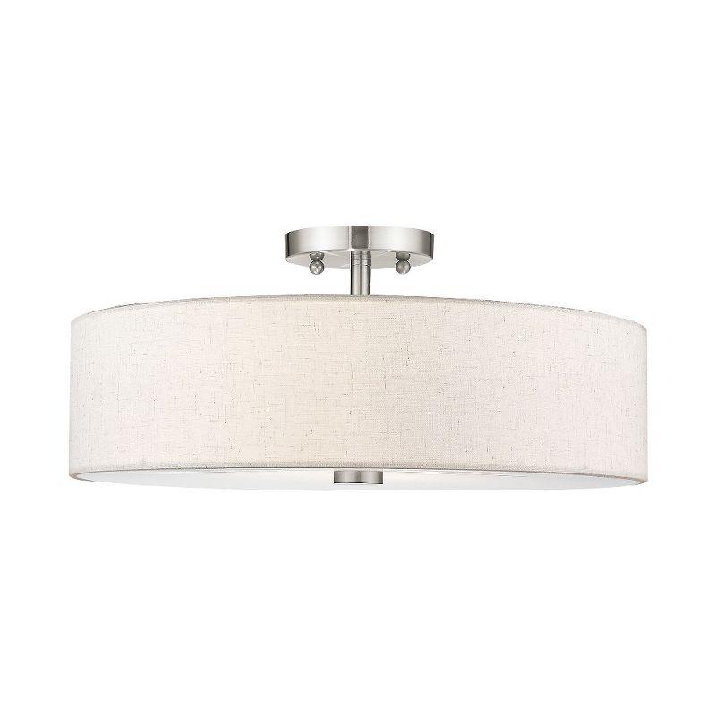 Livex Lighting Meridian 4 - Light Semi-Flush Mount in  Brushed Nickel