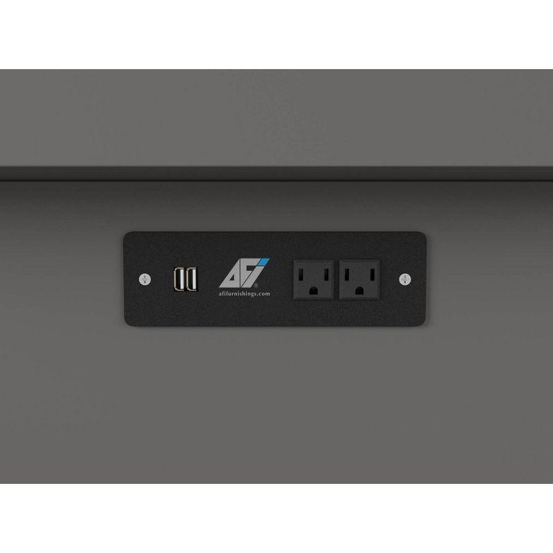 Queen Nantucket Murphy Bed Chest USB Turbo Charger Gray - AFI: Space-Saving, Built-In Charging, No Box Spring Required