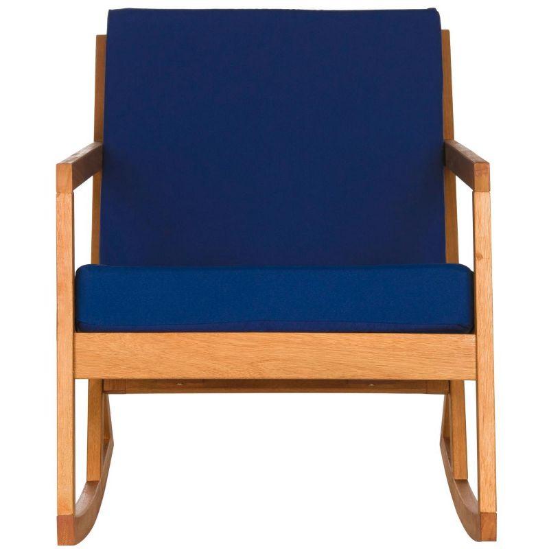 Vernon Rocking Chair Indoor/Outdoor - PAT7013 - Natural/Navy - Safavieh