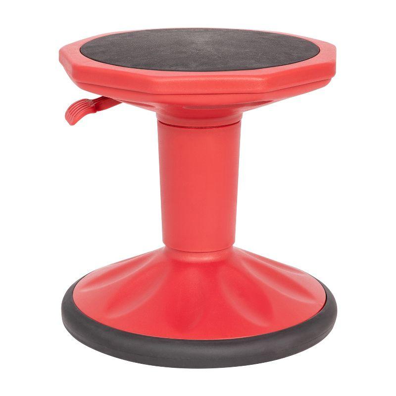 Red Adjustable Height Kids Active Learning Stool with Rubber Seat