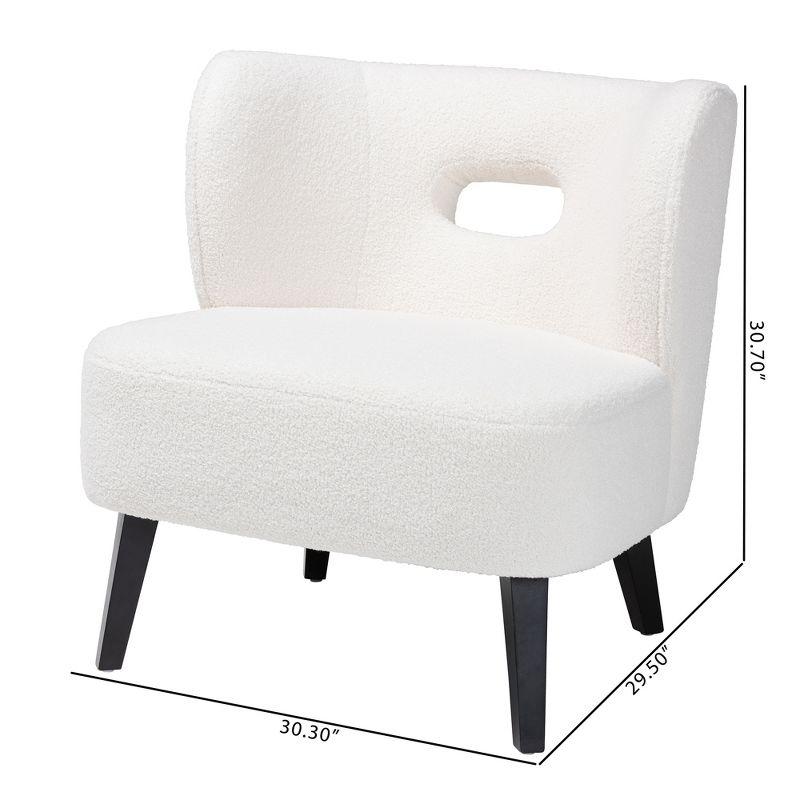 Baxton Studio Naara Modern and Contemporary Ivory Boucle Upholstered and Black Finished Wood Accent Chair
