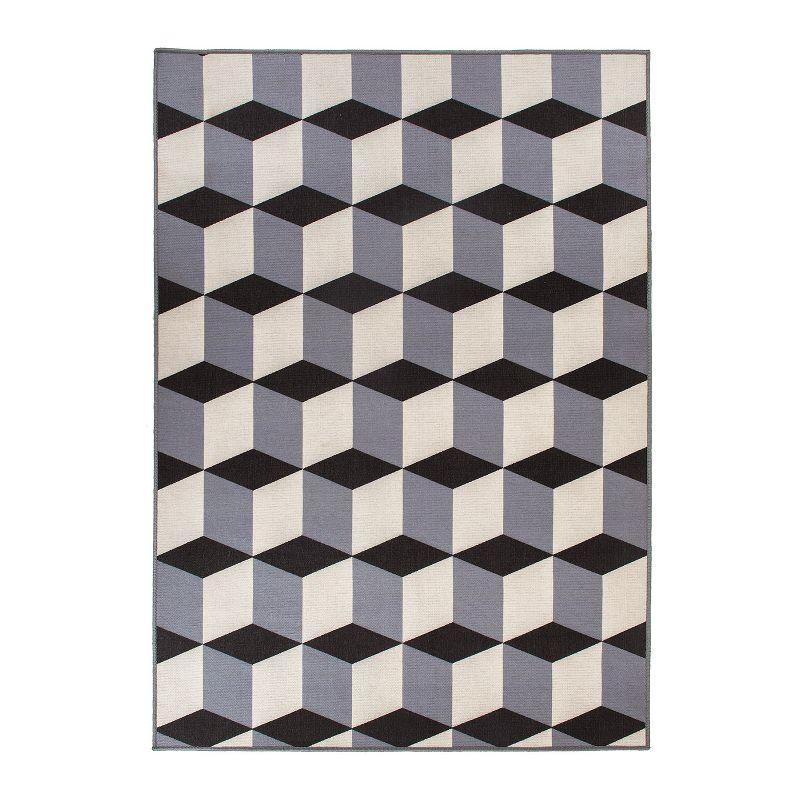 Gray Geometric Flatweave Indoor/Outdoor Area Rug 5' x 7'