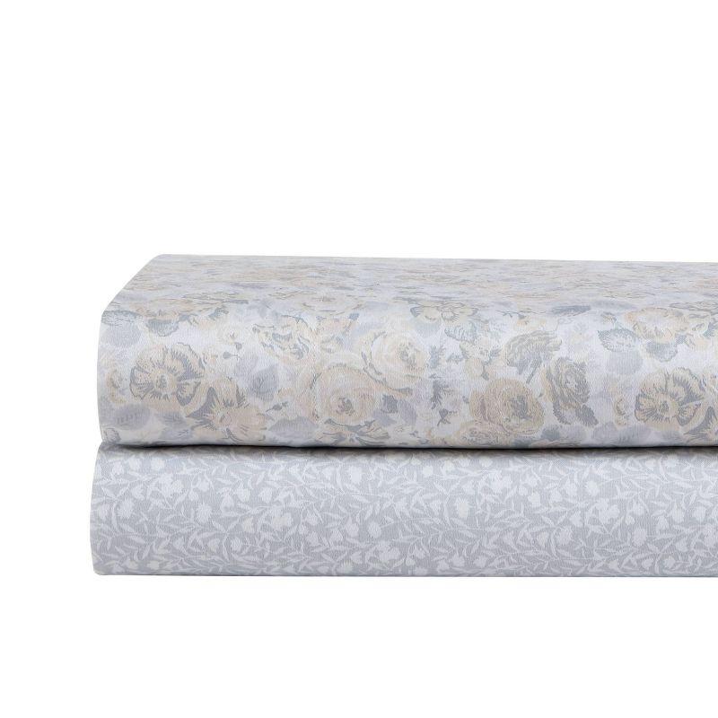 Elegant Quartet Floral Cotton Queen Sheet Set with Deep Pockets