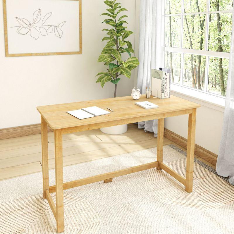 Plank+Beam Solid Wood Writing Desk, Simple Desk for Bedroom, Home Office Study Desk, 47.25", Natural