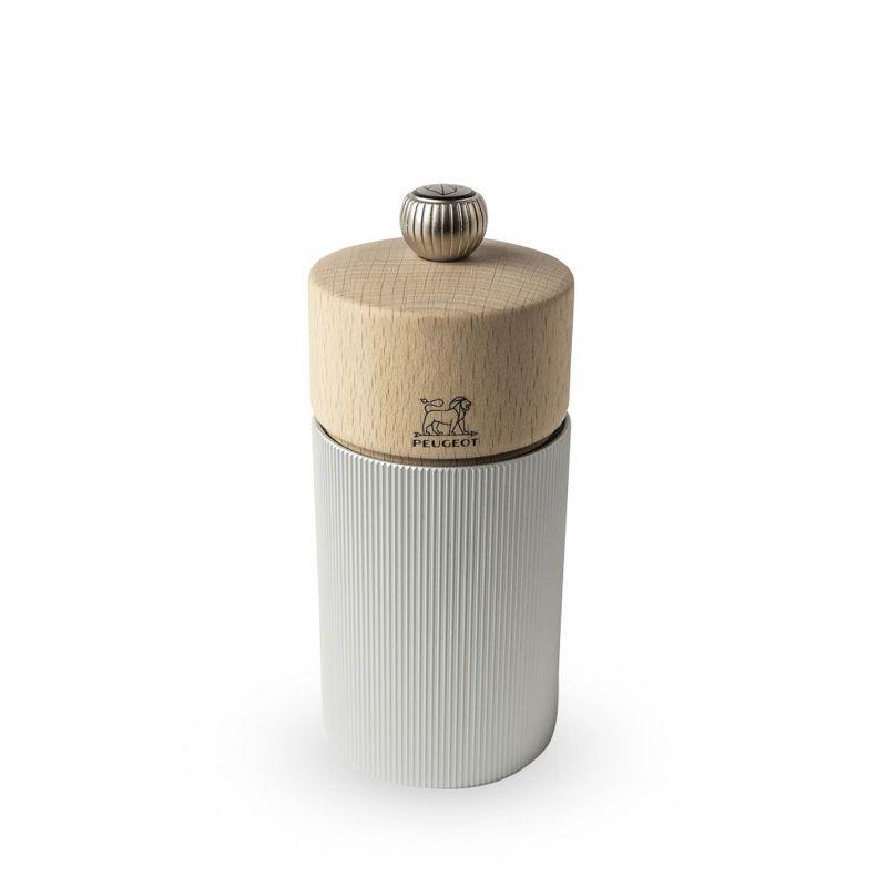 Natural Beech Wood and Aluminum 5" Pepper Mill