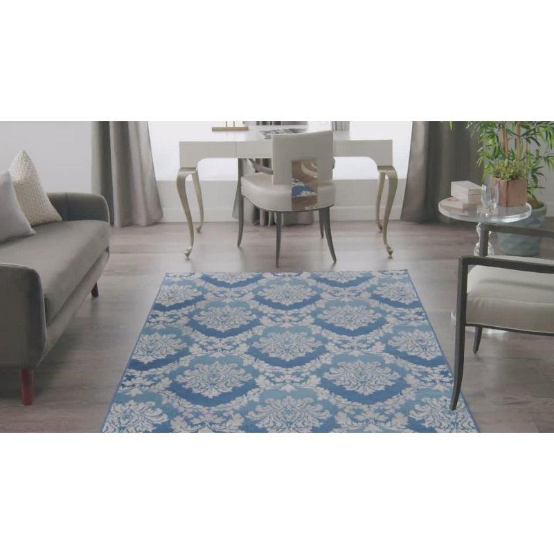 Ivory Floral Essence 8' x 10' Reversible Synthetic Rug