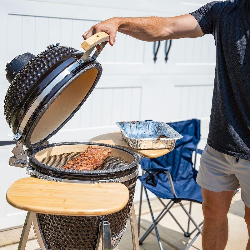 Mullite Kamado Grill with Wheels and Side Tables