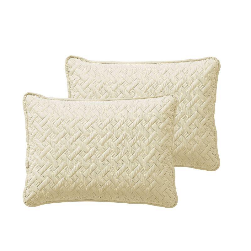 Nina Embossed Basketweave Quilt Set