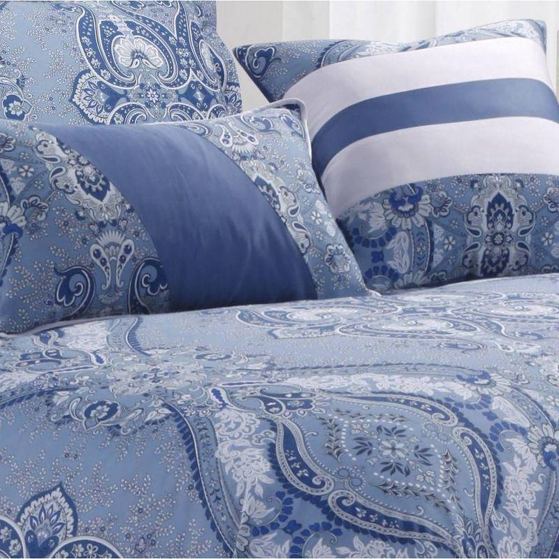 Atlantis Blue Cotton Sateen Queen Duvet Cover Set