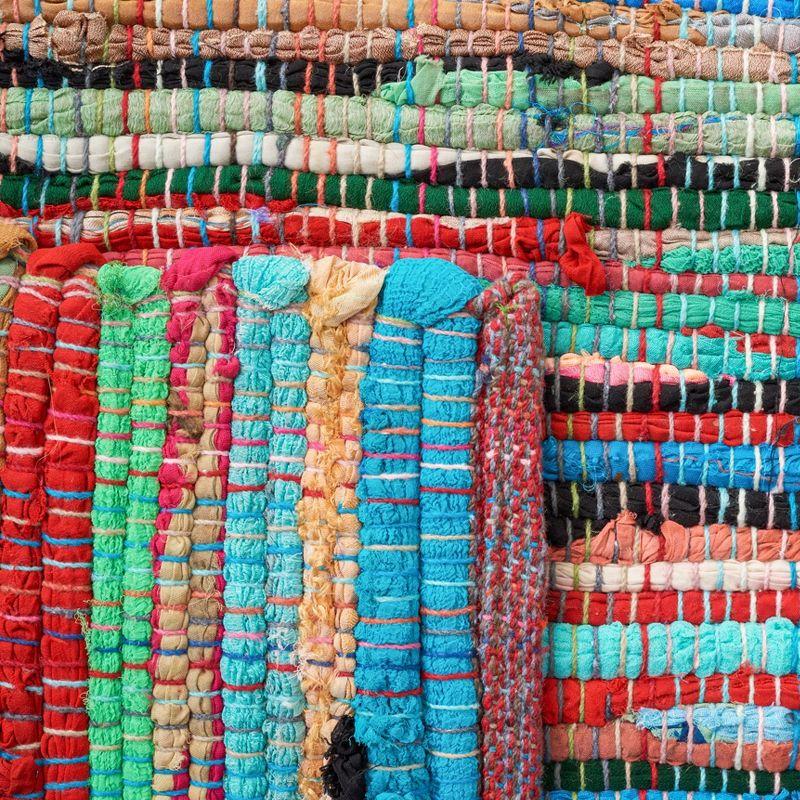 Rag Area Rug RAR240 Hand Woven Area Rug - Green/Multi - 3'x5' - Safavieh.