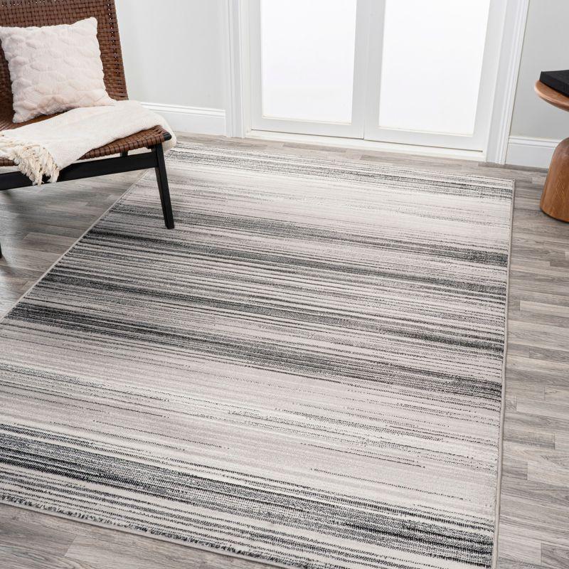 Austin Gradient Striped Gray and Black 5 x 8 Area Rug