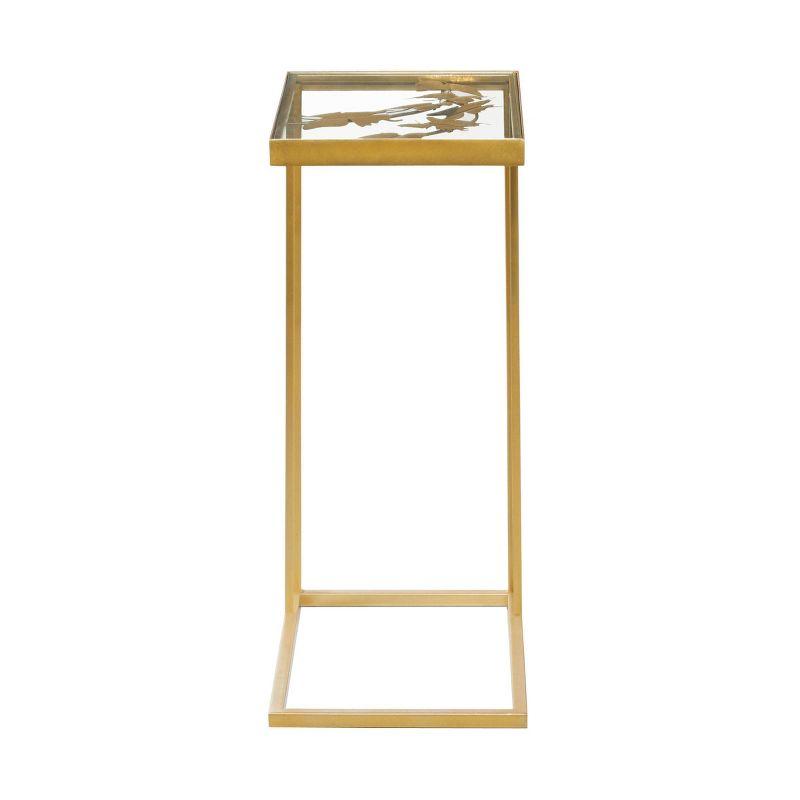 25" Contemporary Metal and Glass Accent Table Gold - Olivia & May