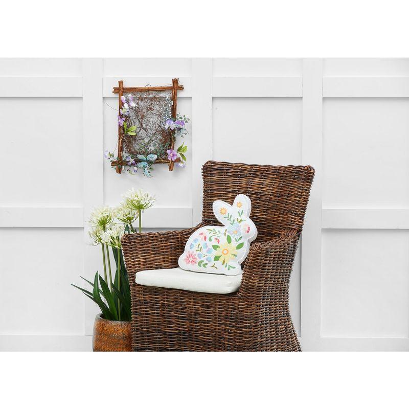 C&F Home 14" Floral Easter Bunny Spring Shaped Throw Pillow