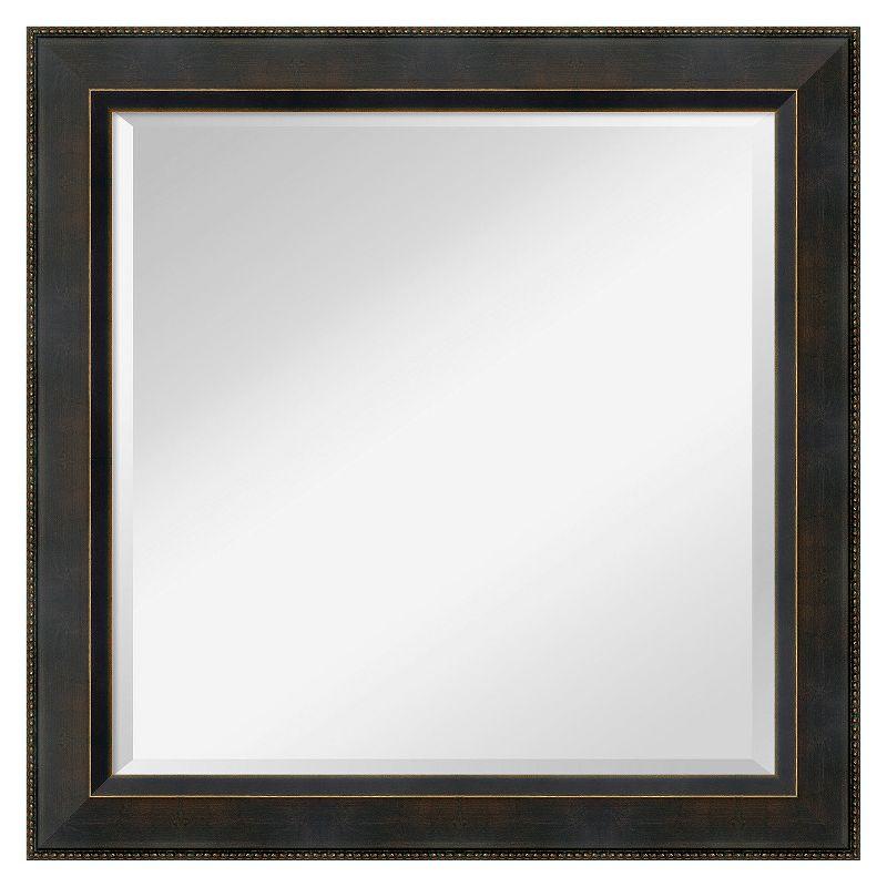 24" x 24" Signore Bronze Wood Framed Wall Mirror - Amanti Art: Square Beveled, No Assembly, Traditional Decor