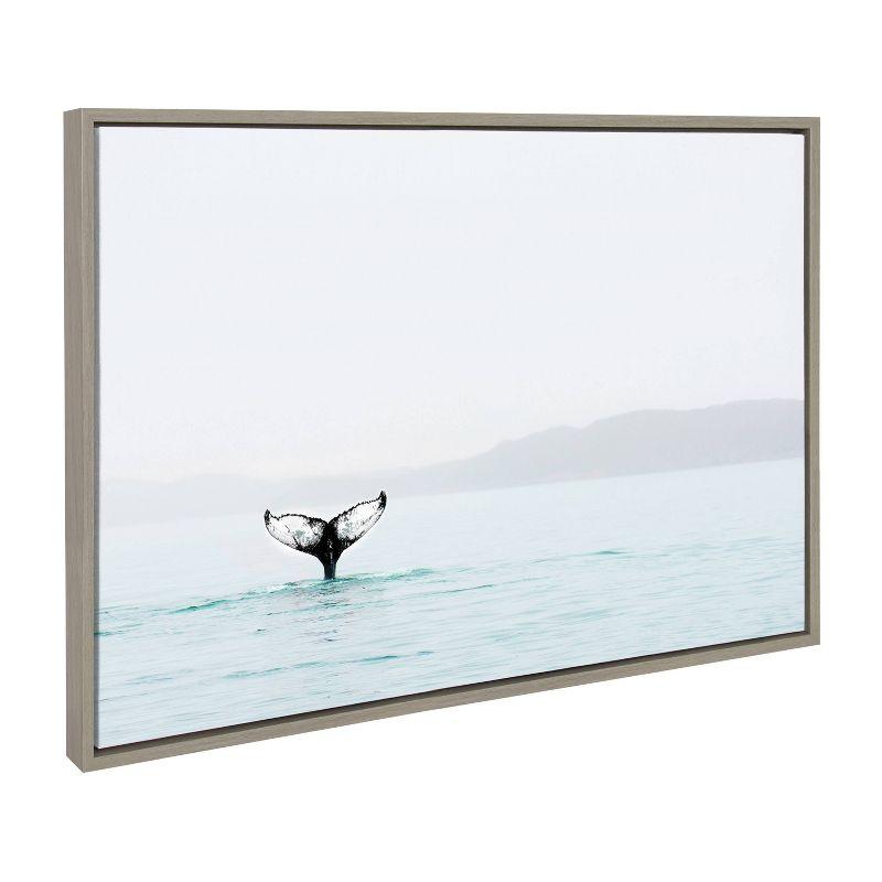 Sylvie Whale Tail In The Mist Framed Canvas by Amy Peterson Gray - Kate and Laurel