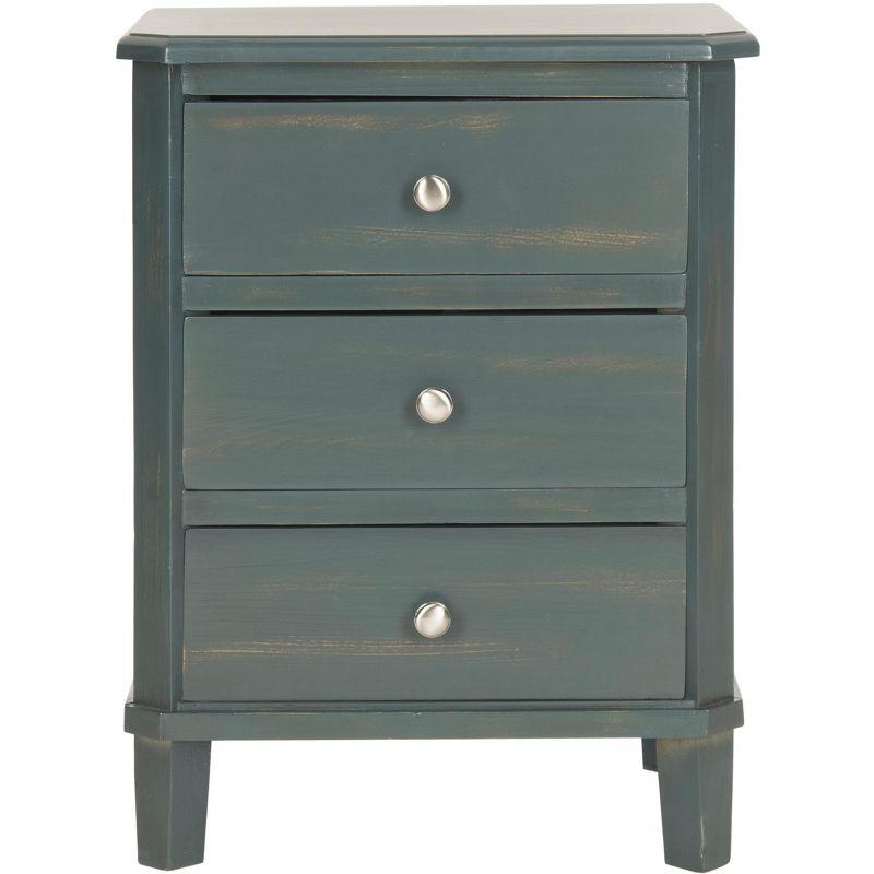 Joe End Table With Storage Drawers- Dark Teal - Safavieh.