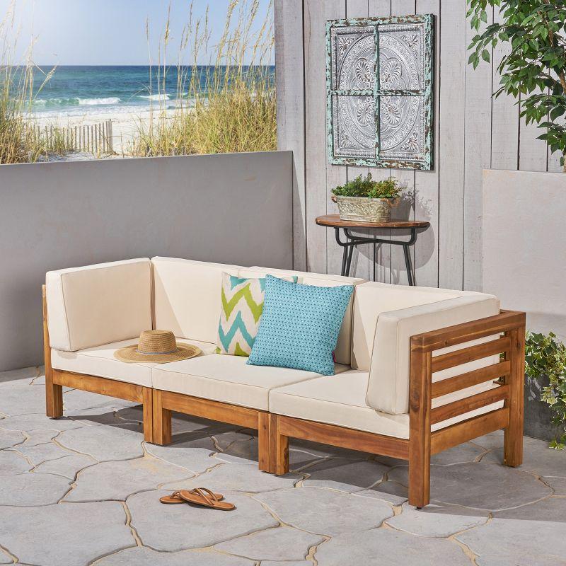 Highland Dunes 30.3'' Acacia Outdoor Patio Sofa