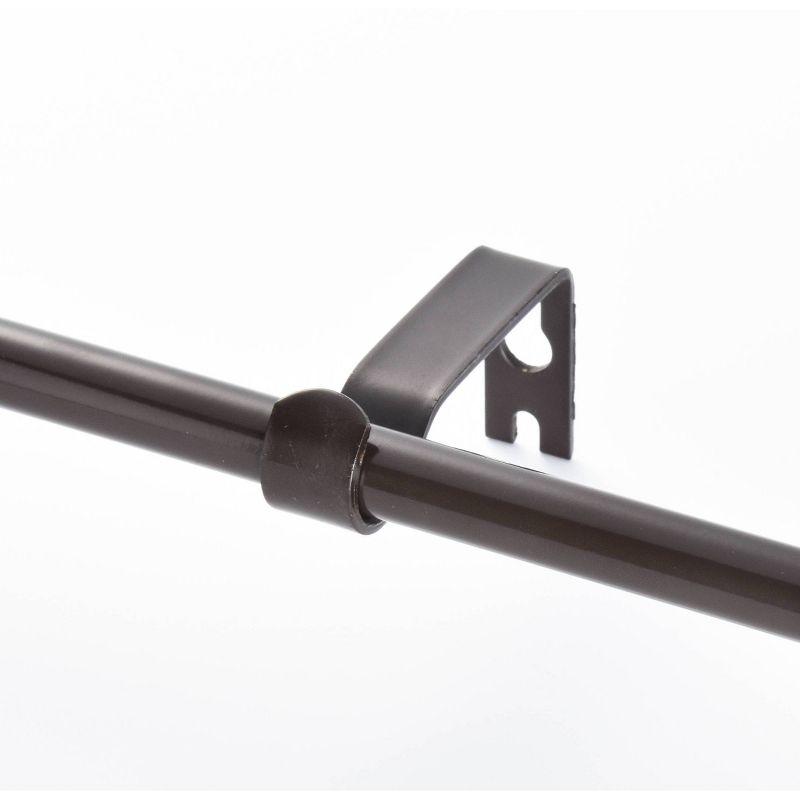 Lumi Home Furnishings 48"-84" Ball Curtain Rod - Brown: Adjustable Plastic Rod, Single, Painted Finish, 1 Year Warranty