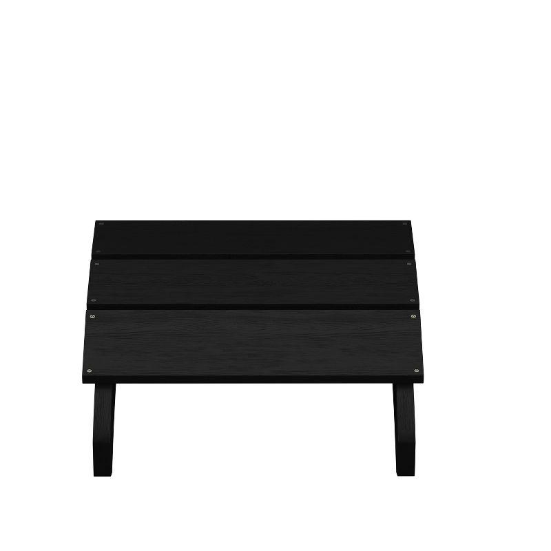 Flash Furniture Sawyer Modern All-Weather Poly Resin Wood Adirondack Ottoman Foot Rest