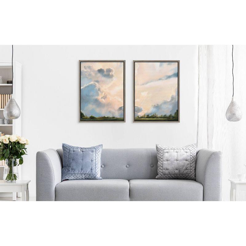 Sylvie Clouds Framed Canvas by Mary Sparrow - Kate & Laurel All Things Decor