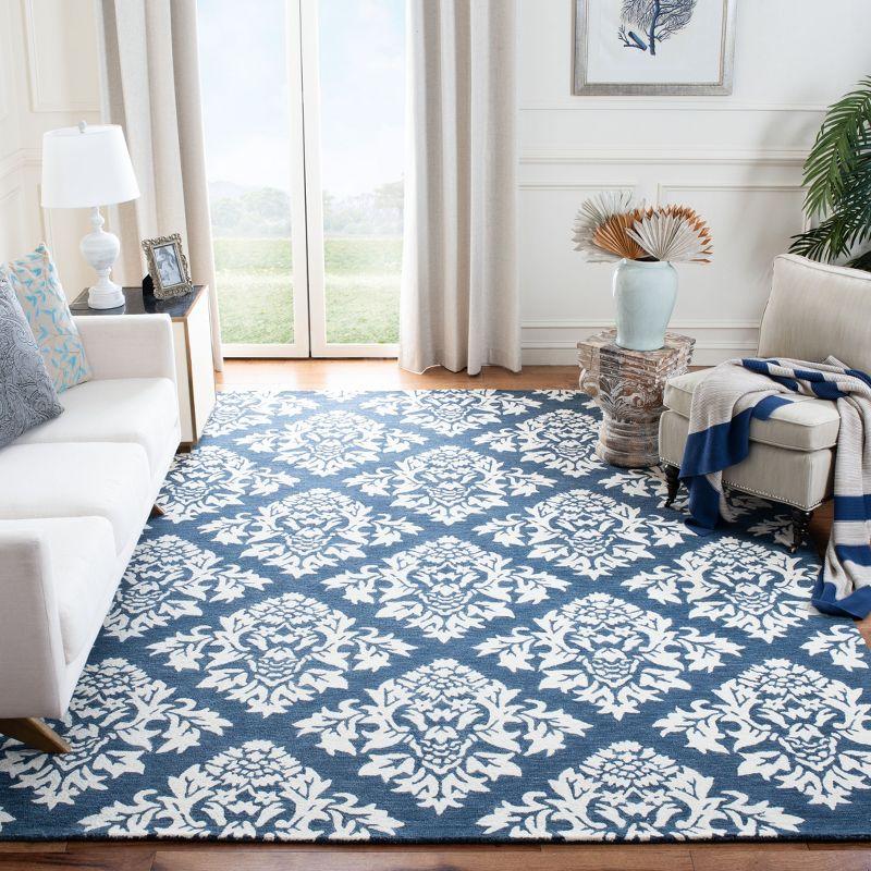 Elegant Azure 8' x 10' Hand-Tufted Wool Cotton Blend Area Rug