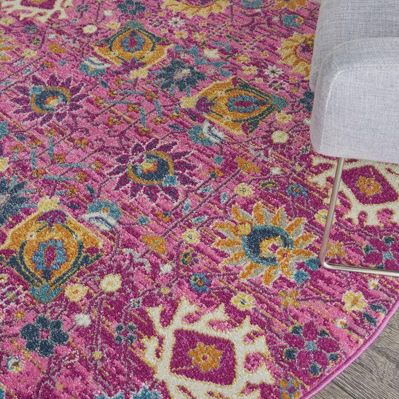Nourison Passion Bohemian Indoor Rug Fuchsia 5' x Round