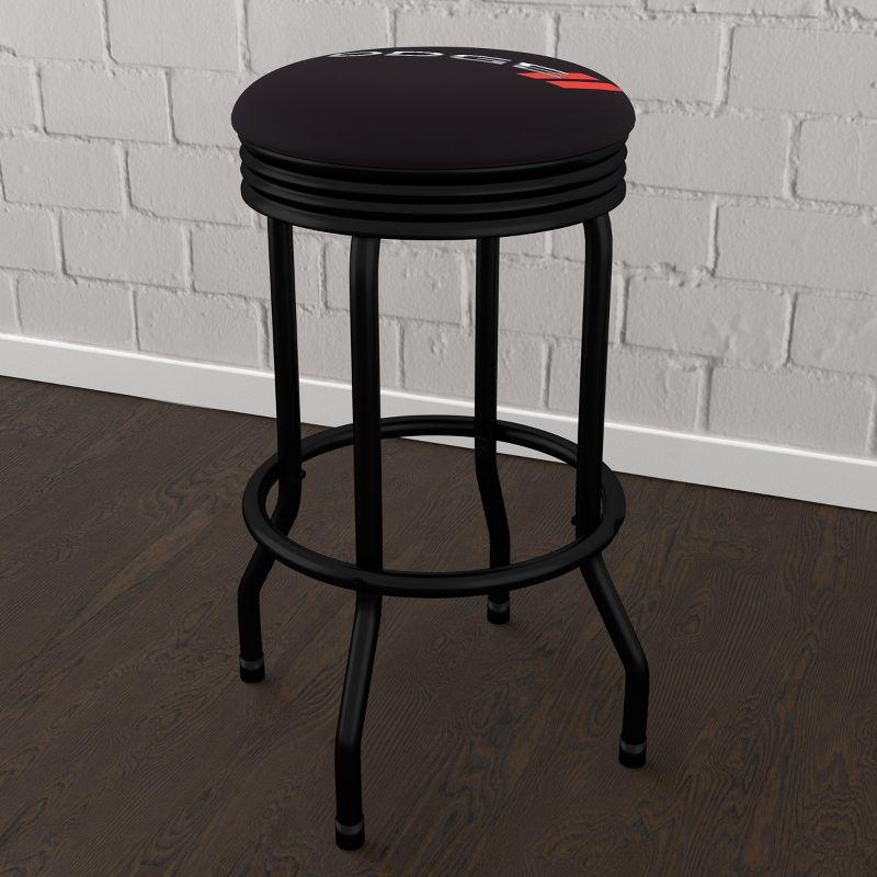 Trademark Global Swivel Upholstered Counter Stool with Metal Frame